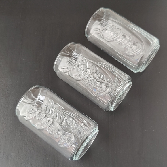 3 Coca Cola clear glasses in the shape of a can - Picture 3 of 11